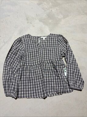 Chelsea & Violet NWT girls youth Black Plaid Blouse